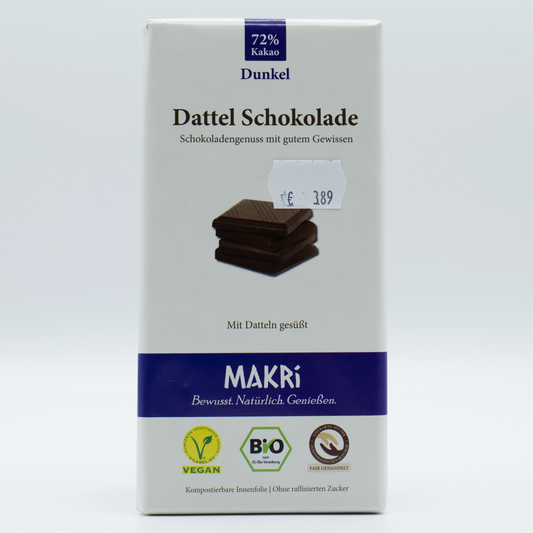 Makri Dattel Schokolade, dunkel 72 % 85g